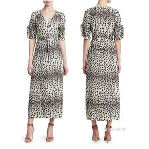SEA New York Women’s Size 6 Leo Animal Wrap Midi Dress Retail $345